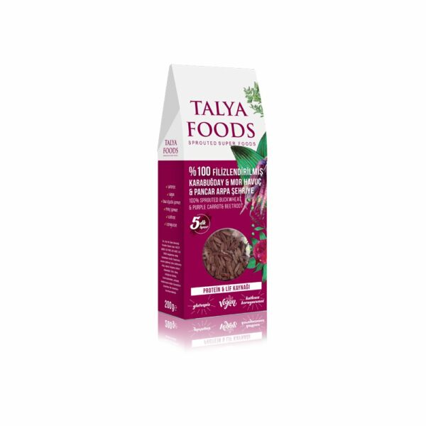 Talya Foods %100 Filizlenmiş Çiğ Karabuğday & Mor Havuç & Pancar Arpa Şehriye 200 gr